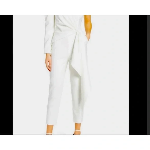 Lavish Alice ruffle trimmed one shoulder jumpsuit